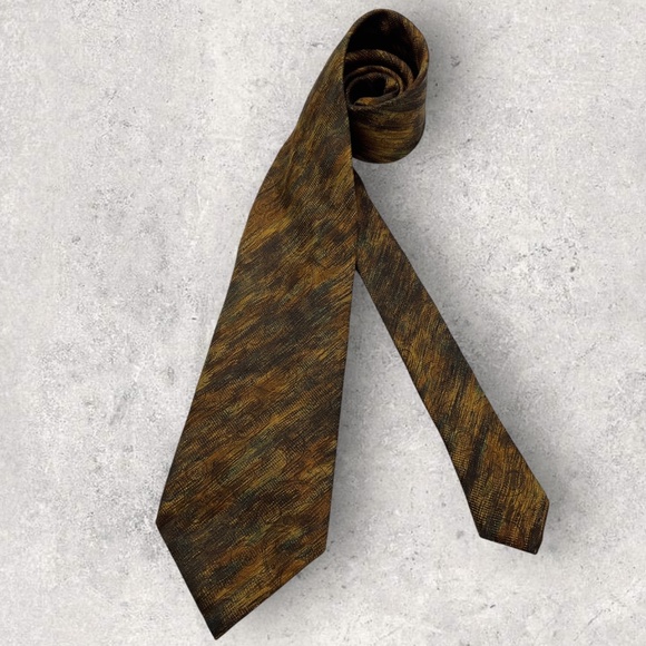 NEW CERRUTI 1881 Brown/Beige/Green Art Silk LUXURY Tie FRANCE - Picture 1 of 5